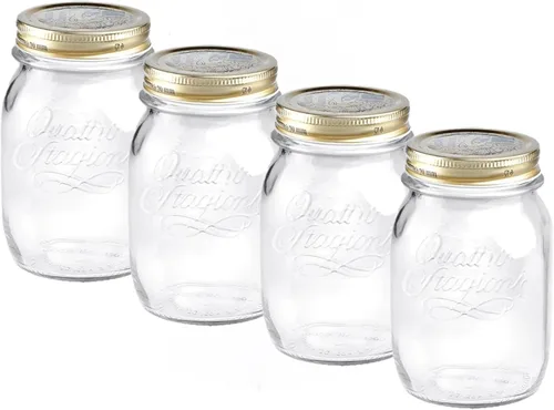 Miniatura 11 de Bormioli Rocco Quattro Stagioni - Juego de 4 tarros transparentes herméticos, 8.5 onzas, hechos de vidrio duradero sin BPA, fabricado en Italia.
