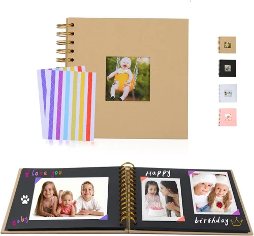 Miniatura 8 de Álbum de fotos de álbum de recortes, páginas de papel blanco, álbum de recortes, páginas de hojas, aniversario de boda, regalo de memoria familiar