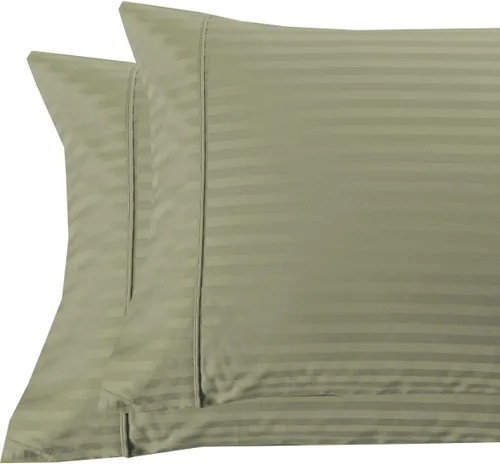 Miniatura 22 de Royal Tradition Damasco rayado 580 hilos, 100 % algodón tamaño Queen juego de sábanas de cama beige