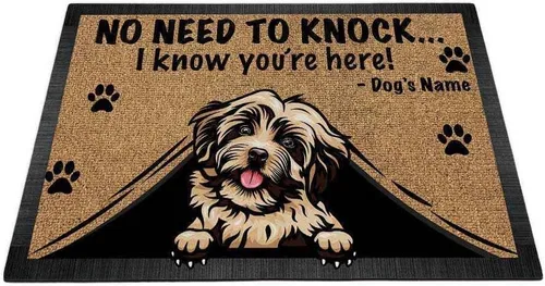 Miniatura 10 de Felpudo personalizado para amantes de los perros, diseño de pastor alemán, No Need to Knock I Konw You're Here, 27.5 x 17.7 pulgadas German Shepherd