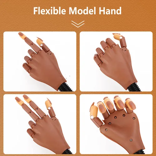 Miniatura 2 de LIONVISON Mano de práctica para uñas acrílicas, mano de práctica flexible y movible con 100 puntas de uñas de repuesto