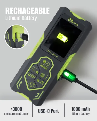 Miniatura 6 de Laser Measurement Tool, Inkerma Bilateral Laser Distance Meter,Rechargeable Laser Measure with Color Backlit LCD Display, Angle Sensor, Pythagorean