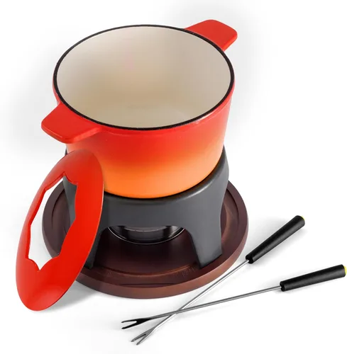 Miniatura 9 de Swissmar Sierra - Juego de fondue de hierro fundido, 1.6 cuartos de galón / 1.6 litros, perfecto para fondues de carne, queso y chocolate, ideal