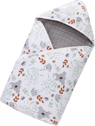 Miniatura 7 de Miracle Baby Manta para asiento de automóvil, manta de algodón transpirable de 2.5 TOG con arnés de 3 puntos, envoltura suave de lunares Minky