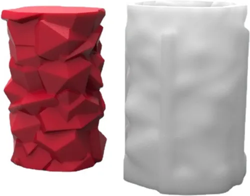 Miniatura 14 de Molde de silicona para velas a rayas de barril Molde de jabón para velas de pilar geométrico, molde de fondant, molde para hornear pastel
