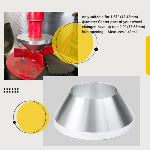 Miniatura 6 de Cono de Centrado para Cambiador Manual de Neumáticos, Cono de Sujeción Mejorado de Aluminio Billet para Equilibrador de Ruedas Compatible con Poste