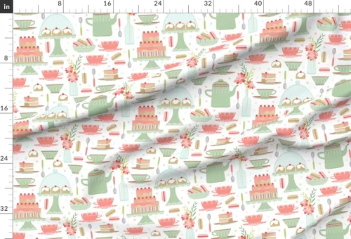 Miniatura 2 de Spoonflower Tela – 1950S Pastel Retro Café Té Dulces Cocina Impreso en Tela Gasa Cuarto Grasa – Coser Moda Vestidos Decoración del Hogar