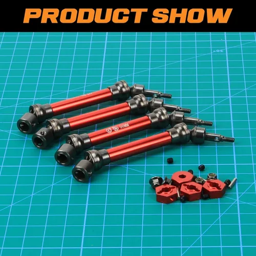 Miniatura 5 de RCAWD Eje de transmisión para ARRMA 1/10 New Big Rock (no para Old Big Rock) Crew CAB 4x4 V3 3s BLX Brushless Monster Truck RTR Upgrades, eje de Rojo