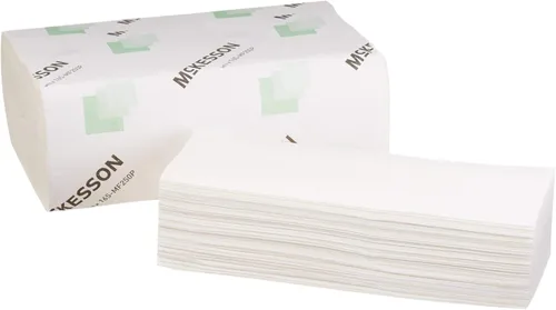 McKesson Toallas de papel multipliegue premium para baño o cocina, papel de mano blanco de 1 capa hecha de fibra sostenible, 250 toallas, 16