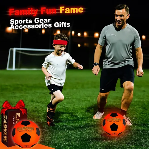 Miniatura 7 de Glow in The Dark Soccer Ball, Rechargeable Light up Soccer Toys, Birthday Gift for Boys and Girls 8-12, Cool Toys for Kids Outdoor Night Activity