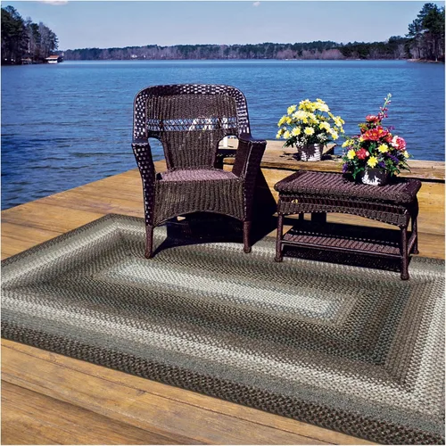 Miniatura 13 de Alfombra ovalada trenzada gris humo de 20 x 30 pulgadas, lavable para interiores y exteriores, decoración campestre para cocinas y entradas
