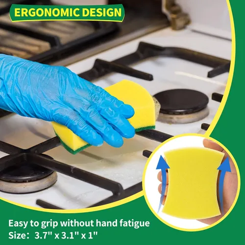 Miniatura 7 de Esponjas de cocina, paquete de 24 esponjas para platos resistentes, esponjas de limpieza para platos, utensilios de cocina sin revestimiento