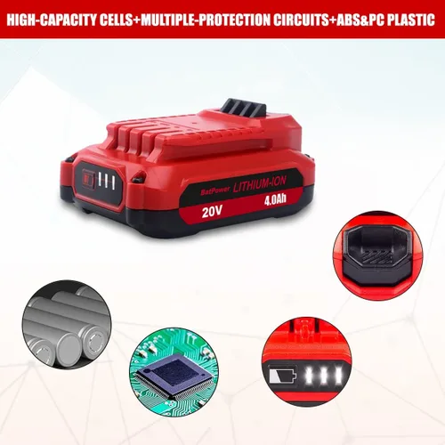 Miniatura 5 de BatPower Batería de repuesto compatible con el sistema Craftsman V20, batería compacta de iones de litio de 4.0Ah para herramientas eléctricas