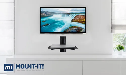 Miniatura 2 de Mount-It! Estante flotante para TV, estante montado en la pared para receptor, caja de cable, PlayStation, Xbox, reproductor de DVD, proyector