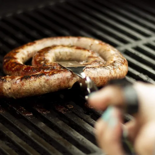Miniatura 8 de Juego de pinzas (paquete de dos) pinzas para parrilla de 13 y 17 pulgadas y volteadores de carne para asar a la parrilla en parrillas de gas