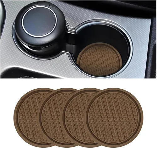 Miniatura 20 de Paquete de 4 portavasos para auto, portavasos universal antideslizante de 2.75 pulgadas de diámetro, duradero, compatible con la mayoría de los Rojo