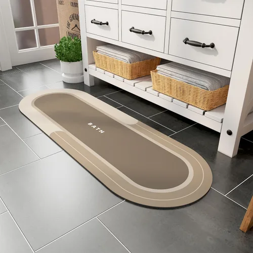 Miniatura 24 de MontVoo Alfombra de baño antideslizante, de secado rápido, resistente a las manchas para el suelo del baño, alfombra de ducha de fácil cuidado