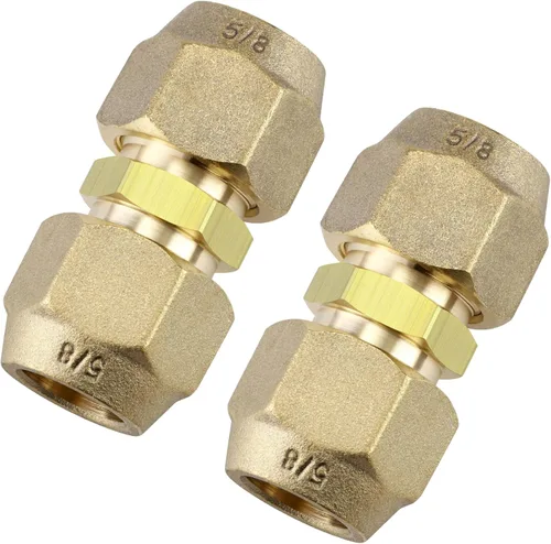 Paquete de 2 conectores de junta de extensión de tubería de cobre de CA, adaptadores de acoplamiento de tubería de aire acondicionado de 5/8