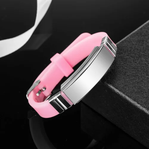 Miniatura 4 de MOWOM Medical - Pulsera de silicona con grabado personalizado, con identificación, alerta médica, pulsera ajustable para hombres, mujeres, niños
