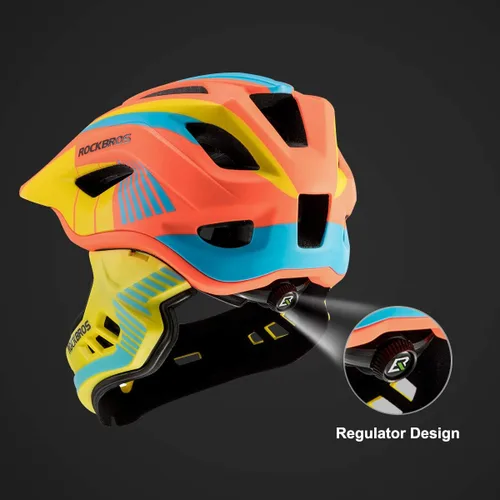 Miniatura 4 de ROCKBROS Casco integral para niños Cascos de bicicleta para niños Casco ligero de bicicleta de montaña para niños pequeños Desmontable para MTB BMX