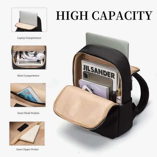 Miniatura 2 de GOLF SUPAGS Mochila para laptop para mujer, se adapta a cuadernos de 14 pulgadas, mochila casual, bolsa de trabajo, viajes, universidad (negro)