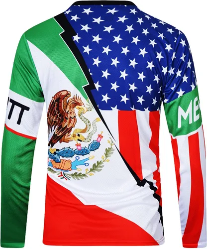 Miniatura 3 de MENUTT Camiseta de ciclismo de montaña para hombre, manga larga, MTB Off-Road México, camisetas de descenso y motocross
