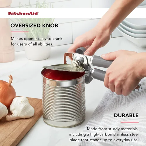 Miniatura 4 de KitchenAid Classic - Abrelatas multifunción y sacacorchos de fácil uso, rueda de corte de acero inoxidable ultra afilada, mangos ergonómicos suaves