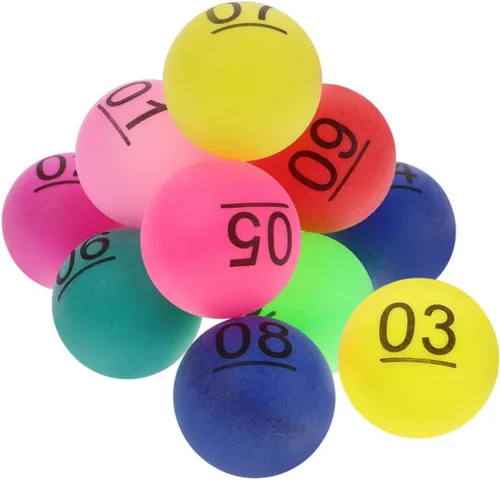 ORFOFE Pelotas de bingo numeradas coloridas 01-20 para sorteos de rifa y actividades nocturnas de juegos, portátil, diseño sin costuras de 1.57