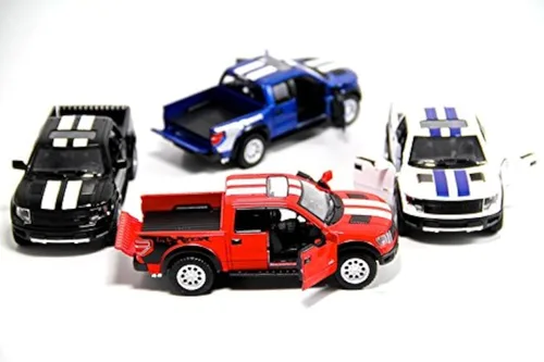 Miniatura 6 de KiNSMART 2013 Ford F-150 SVT Raptor Supercrew 1:46 Escala Modelo de Juguete de Metal de Fundición a Presión de 12.7 cm (4 Piezas)
