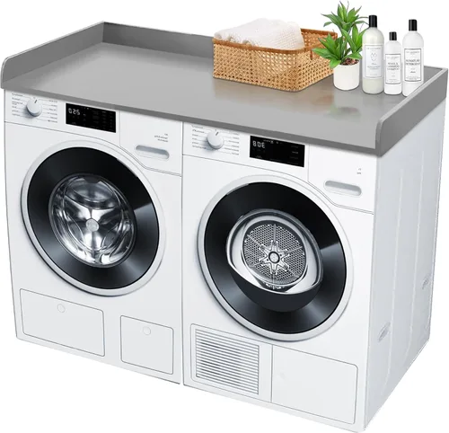 Miniatura 11 de Royxen Encimera de Lavandería de Madera Maciza, Encimera para Todas las Lavadoras y Secadoras de Carga Frontal, Espacio Extra para la Lavandería