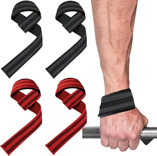 Miniatura 12 de Paquete de 4 correas de levantamiento para levantamiento de pesas, correas de elevación para entrenamiento de fuerza en el gimnasio, peso muerto