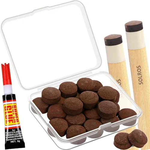 Miniatura 9 de Puntas para taco de billar - Kit de reparación y reemplazo de puntas para palo de taco de billar con caja de almacenamiento para puntas de palo