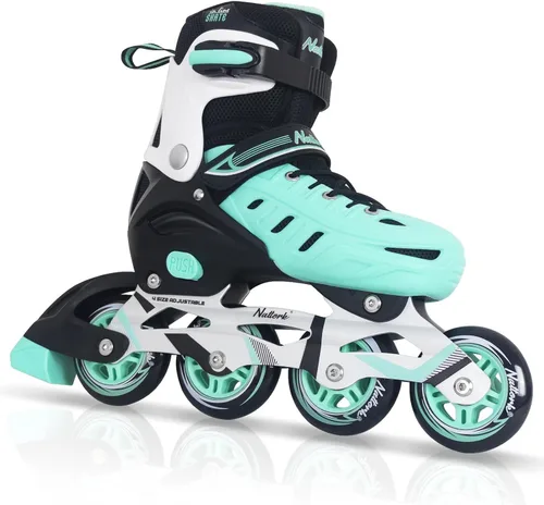 Nattork Patines en línea para niños y niñas, hombres y mujeres, 4 tamaños ajustables, cuchillas de patines de ruedas para principiantes para niños y