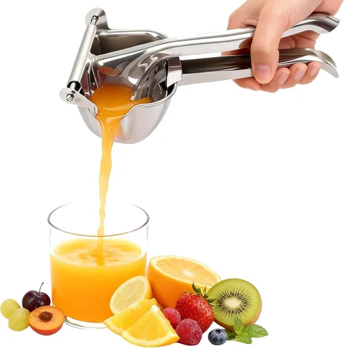 Exprimidor de limón de acero inoxidable real, exprimidor de cítricos, prensa manual de alta resistencia, extractor de jugo de exprimir manual,