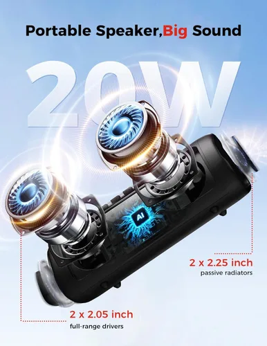 Miniatura 2 de Altavoz Bluetooth, sonido HD de 20 W, inalámbrico portátil, IPX5 impermeable, hasta 24 horas de reproducción, TWS, para hogar, fiesta, exterior