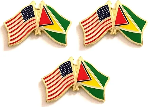 Miniatura 20 de 3 Pines de solapa con banderas de Estados Unidos y países internacionales, paquete de 3 pines dobles con diseño de banderas de Estados Unidos