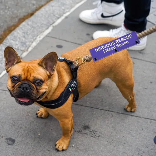 Miniatura 3 de Funda para correa para perro nervioso, espacio de rescate nervioso, parche para perro con distanciamiento social (espacio de rescate nervioso)