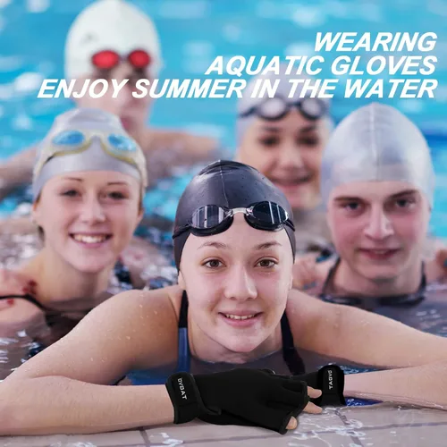 Miniatura 7 de TAGVO Guantes acuáticos para ayudar a la resistencia de la parte superior, guantes de natación con dedos palmeados y buena costura, sin