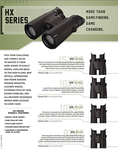 Miniatura 6 de Steiner Optics HX Series - Prismáticos versátiles, a prueba de golpes e impermeables para precisión en la caza