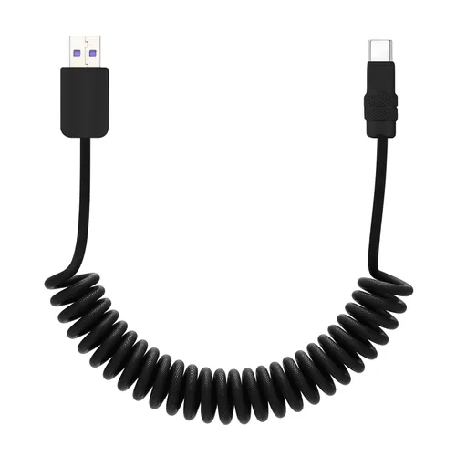Miniatura 30 de chubbycable Curly Chubby - Cable de carga rápida USB C en espiral de 240 W, cable de carga retráctil trenzado duradero para automóvil compatible