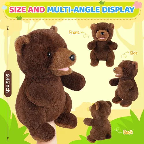 Miniatura 2 de Marionetas de Mano de Animales de 11 Pulgadas Safari Selva Zoológico Bosque Títere Selva Tropical Pastizales Animales Juego de Roles para Niños