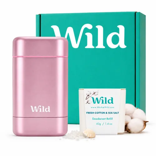 Miniatura 11 de Wild - Kit de inicio recargable de desodorante con estuche de agua y recarga perfumada de pomelo rosa y lima 1.4oz - Sin aluminio - Protección