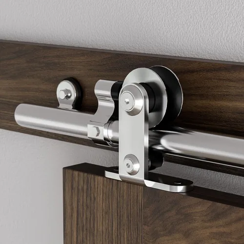 Miniatura 3 de CCJH Kit de herrajes para puertas correderas de acero inoxidable de 5.5 pies, kit de puerta de granero de madera resistente y suave, apto