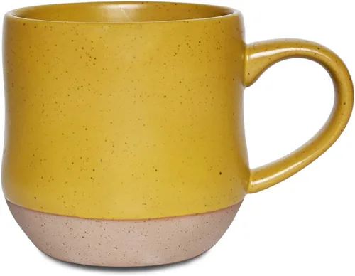 Miniatura 10 de Bosmarlin Taza grande de cerámica moteada para café, 17 onzas, apta para lavavajillas y microondas, 1 unidad (negro, 1)