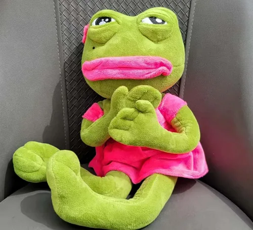 Miniatura 2 de Juguete de peluche de rana mágica y emotiva muñeca meme de rana, cristal de 17.7 pulgadas, ultra suave, lindo regalo para el hogar, juguete