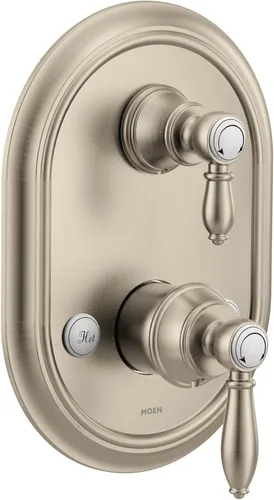 Miniatura 7 de Moen UTS4311BG Weymouth M-CORE Serie 3 - Moldura de ducha de 2 manijas con válvula de transferencia integrada, requiere válvula, oro cepillado