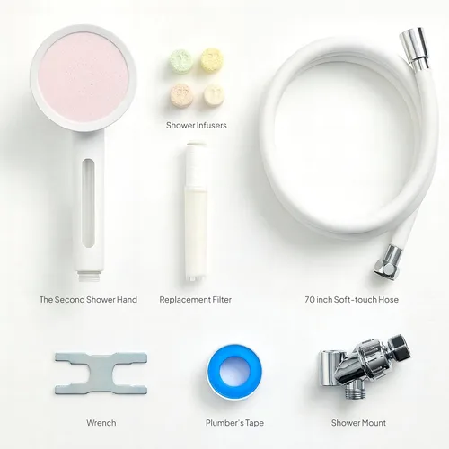Miniatura 7 de SecondShower - Cabezal de ducha filtrado con mano para agua dura, certificado NSF 99.9% de eliminación de cloro, alta presión, filtro coreano