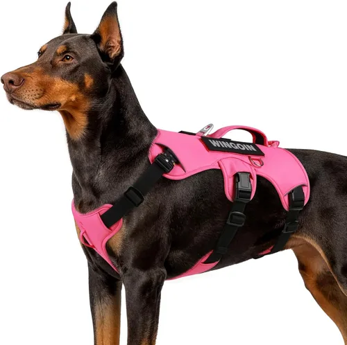 Miniatura 8 de WINGOIN Arnés para perro a prueba de escapes, arnés sin tirones para perros medianos, arnés reflectante ajustable con clip frontal para mascotas