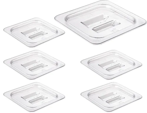 Miniatura 13 de CURTA Paquete de 6 bandejas de comida NSF, tamaño medio de 2 1/2 pulgadas de profundidad, plástico de policarbonato comercial transparente apto