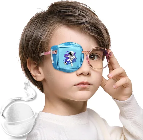 Miniatura 9 de Parches para ojos para niños, parche de seda reutilizable para ojos perezosos, parches ortopédicos de ambliopia para niños y niñas, cubierta de ojo